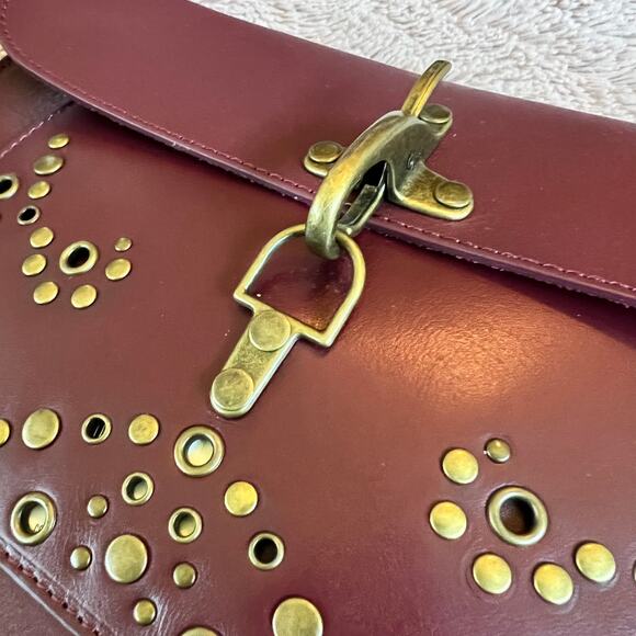 NWOT Lucky Brand Maya 100% Leather Ruby Wine Crossbody Purse - Picture 13 of 14